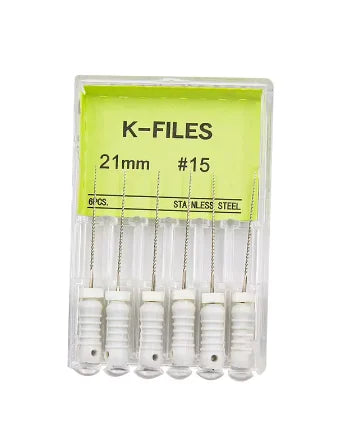 Dental K-Files 6pcs | Stainless Steel Root Canal Hand Files