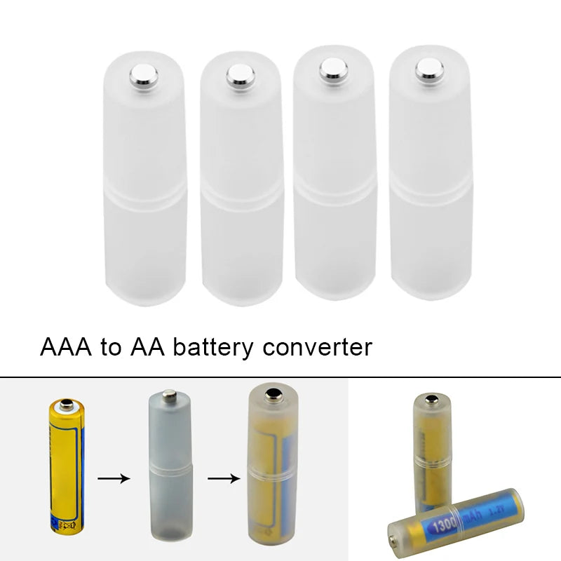 4pcs AAA To AA Size Battery Converter Adapter Batteries Holder Durable Case Switcher Peaceful Pleasures Health and Wellness