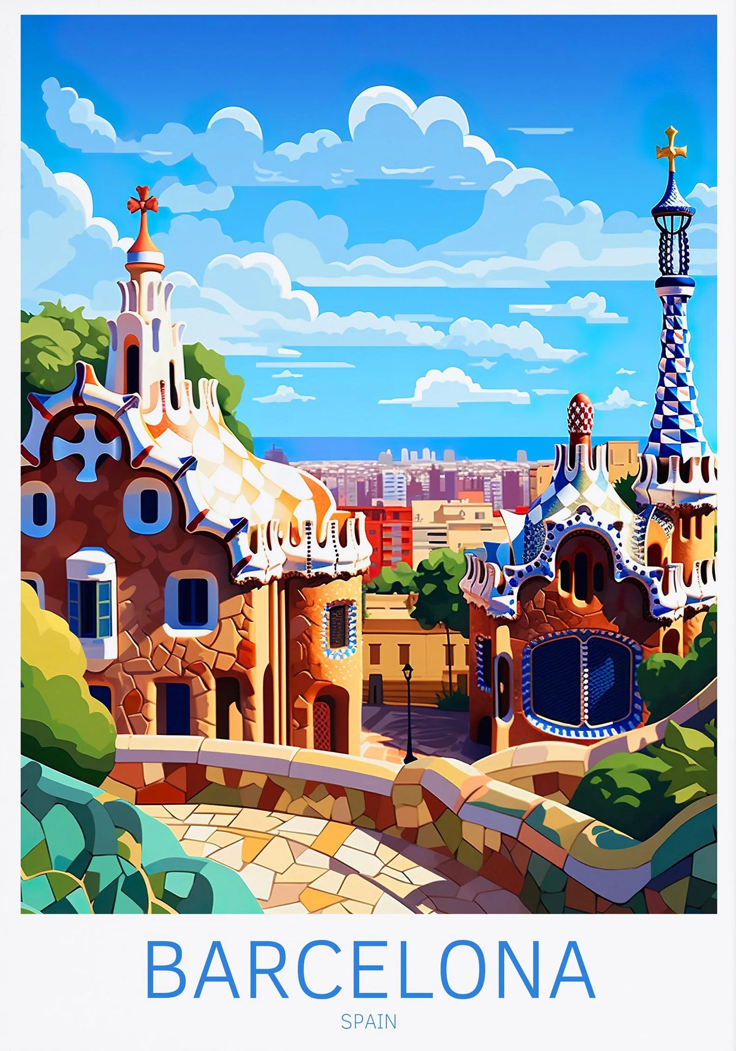 Spain Travel Poster Canvas Print | Barcelona Madrid Granada Wall Art Canvas Wall Art Peaceful Pleasures Health and Wellness