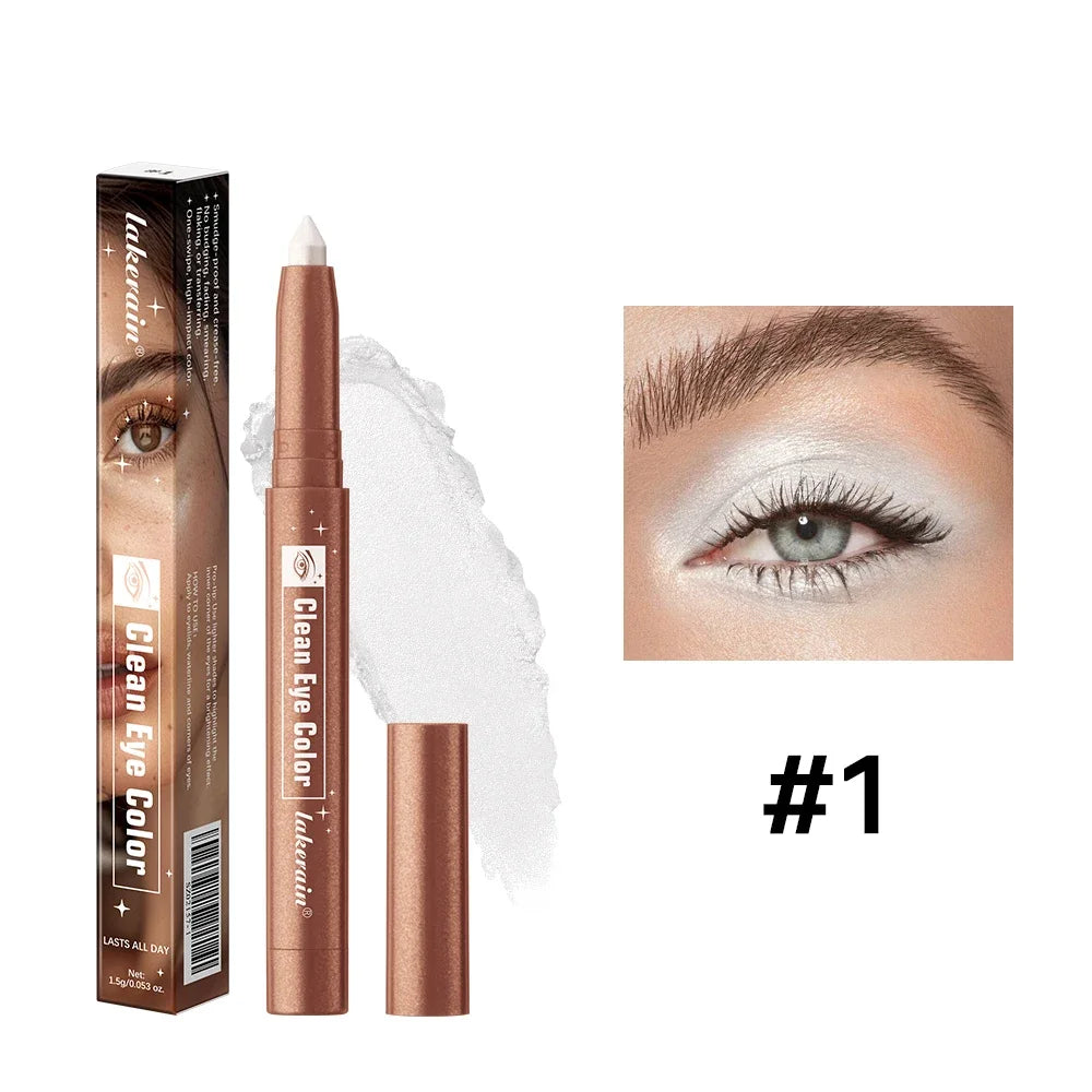 12 Colors Waterproof Eyeshadow Sticks Long Lasting High Pigmented Shimmer Glitter And Matte Eyeshadow Pencil Makeup Peaceful Pleasures Health and Wellness 1color