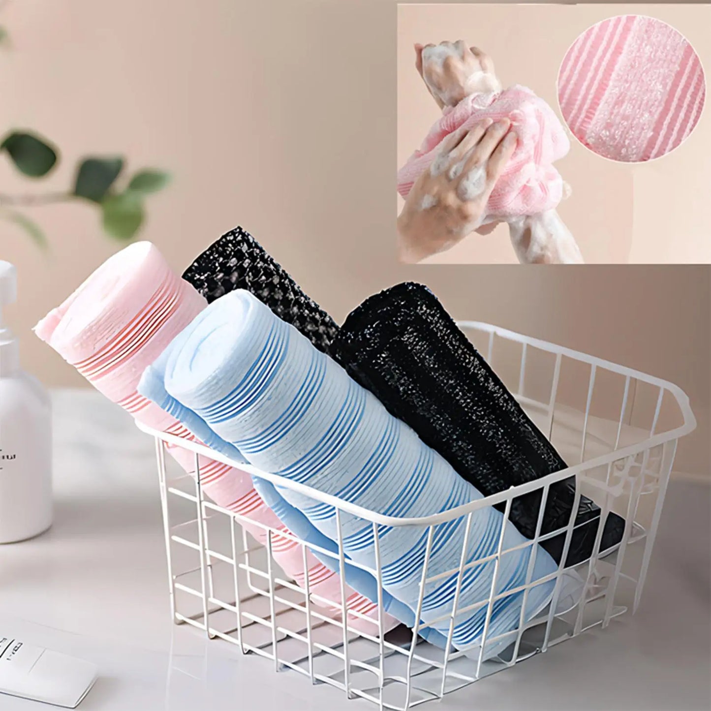 Body Exfoliator Towel Bath Body Back Wash Cloth Towel Bath Scrubber Exfoliating Scrub Shower Sponge Body Bathroom Accessories Peaceful Pleasures Health and Wellness