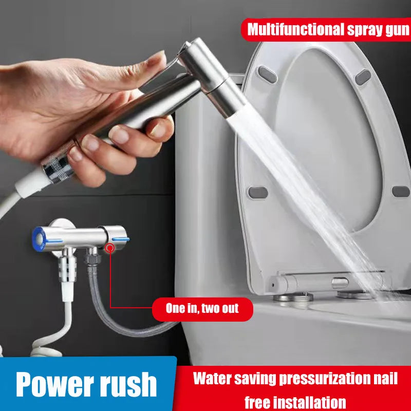 Handheld Bidet Sprayer – 304 Stainless Steel & Angle Valve