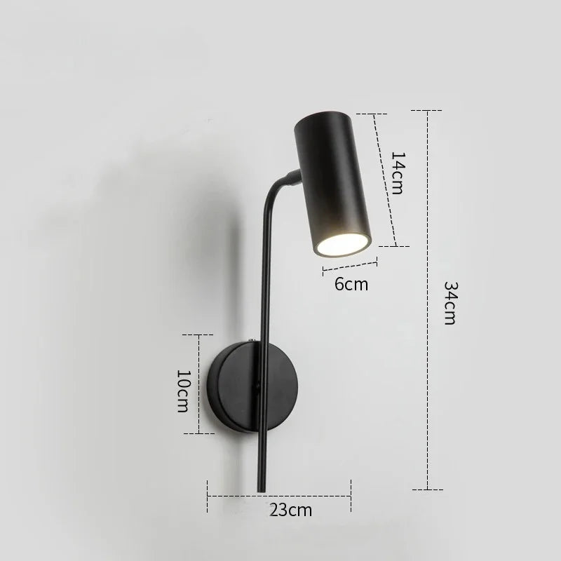 Rotating LED Wall Reading Lamp with Switch | Modern Home Decor