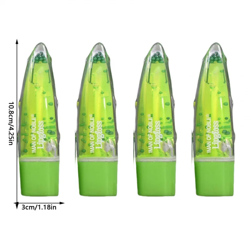 4PCS Aloe Vera Transparent Moisturizing Lip Oil Lip Gloss Color Change Long Lasting Gloss Gifts for Women IMAN OF NOBLE Peaceful Pleasures Health and Wellness