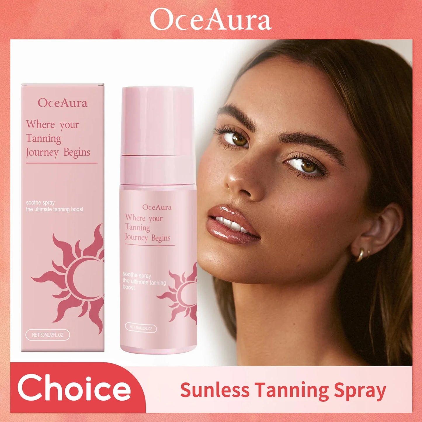 OceAura Self Tanning Spray – Natural Bronze Glow, 60ml