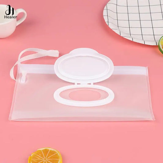 Portable Baby Wet Wipes Dispenser Bag | Cartoon Snap-Strap Pouch Wipes Dispenser Pouch Peaceful Pleasures Health and Wellness
