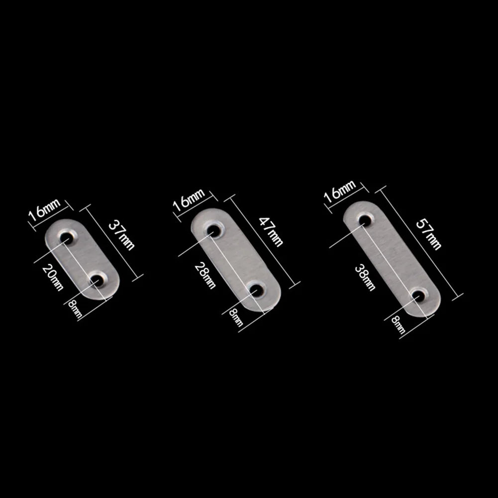 10pcs Stainless Steel Flat Straight Brace Brackets Premium Quality Durable Material for Wood Furniture Connecting Peaceful Pleasures Health and Wellness