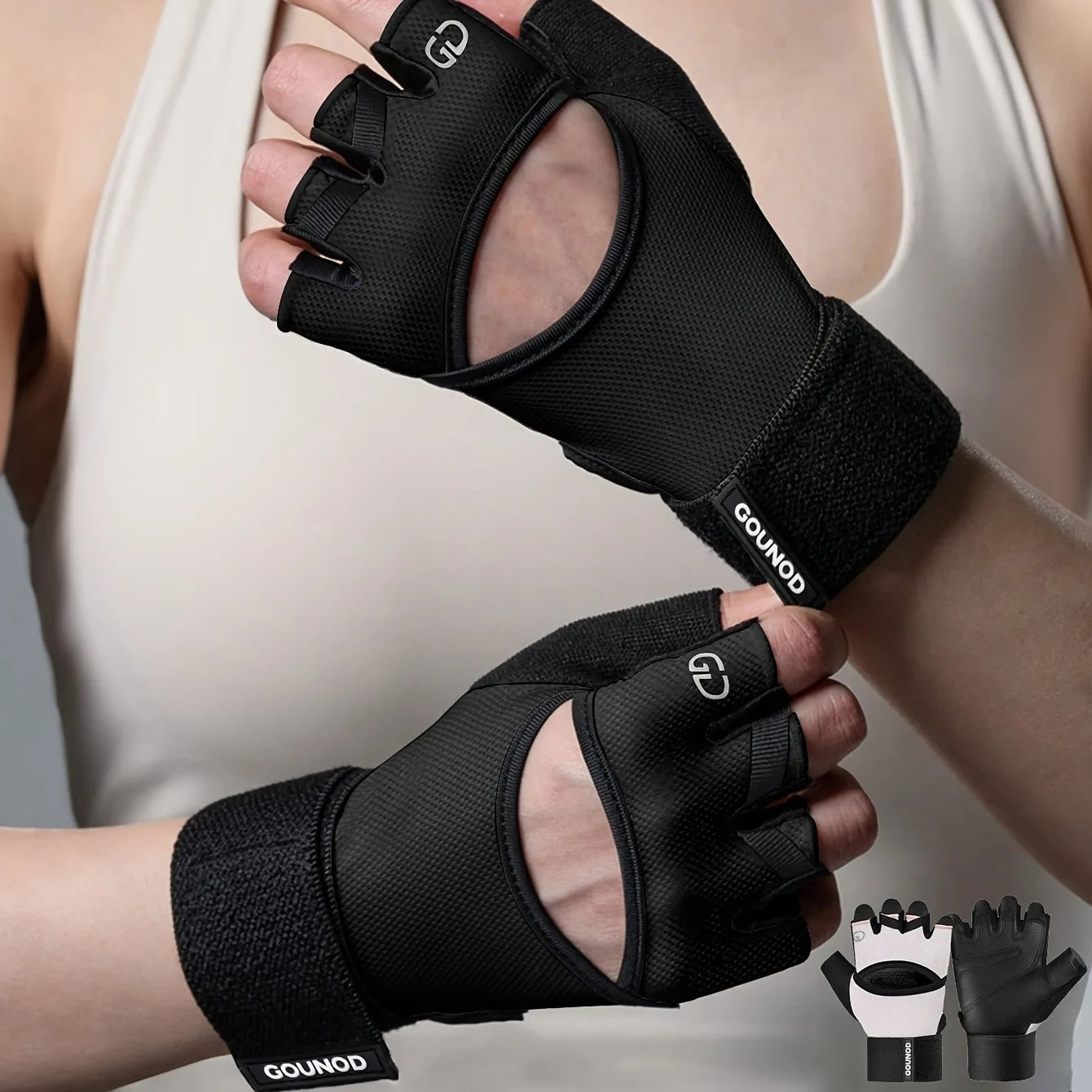 Half-Finger Workout Gym Gloves with Wrist Support & Anti-Slip Grip, Adjustable Hook-and-Loop Closure, PinkBlackPinkPink - Breath Peaceful Pleasures Health and Wellness