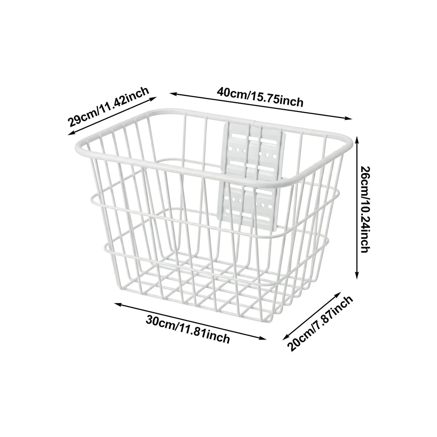 Metal Rear Bike Basket For Electric Bicycle With Lid And Reinforced Structure Peaceful Pleasures Health and Wellness