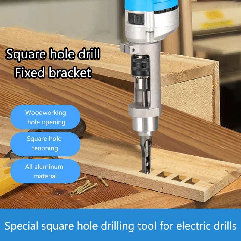 Square Hole Drill Bit Adapter | Mortiser Attachment for Drills Drill Bit Adapter Peaceful Pleasures Health and Wellness