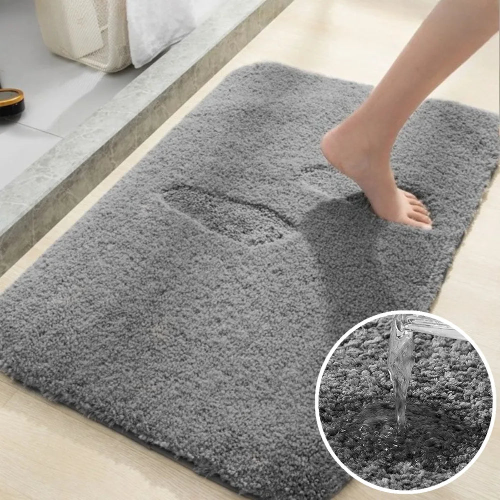 Microfibre Bath Mat 3Pcs Super Absorbent Bathroom Rug Set Non Slip Quick Drying Bathroom Carpet Set with U-Shaped Toilet Mat Peaceful Pleasures Health and Wellness