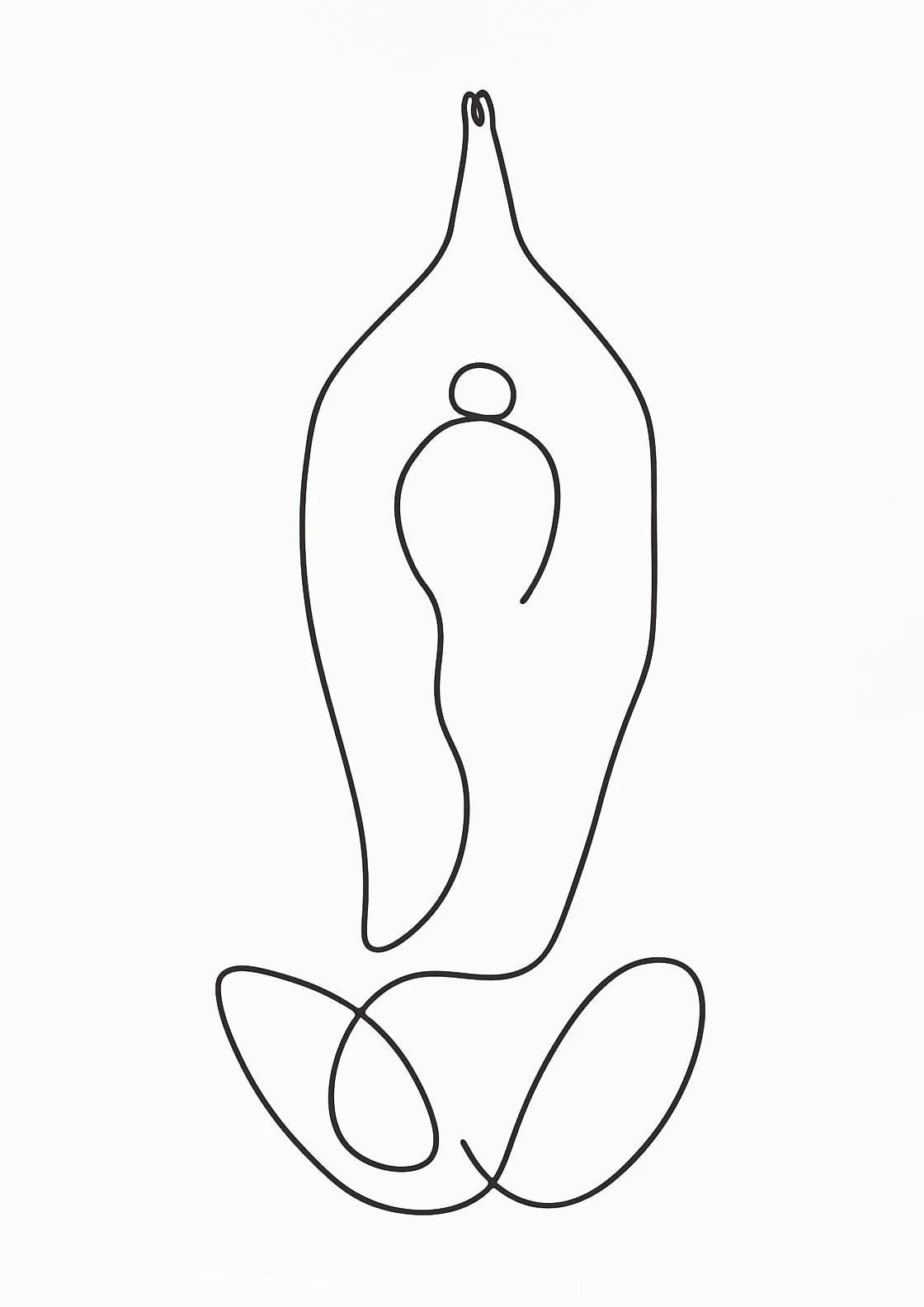 Yoga Pose Line Art Meditation Poster Yoga Symbol Breathe Canvas Printing Minimalist Modern Wall Art Picture Yoga Room Decor Peaceful Pleasures Health and Wellness DM112-11 40x60cm Unframed