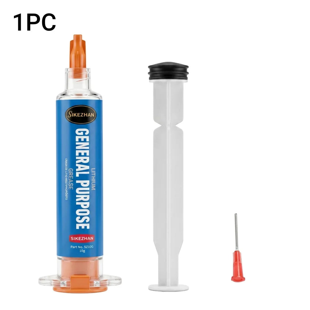 SIKEZHAN General purpose greases 10g Lithium Grease Syringe with Precision Blunt Needle for Mechanical & Electronic Maintenance Peaceful Pleasures Health and Wellness 1PC