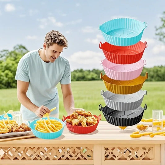 Silicone Air Fryer Baking Pan | Non-Stick Reusable Cake Mold Silicone Baking Pan Peaceful Pleasures Health and Wellness