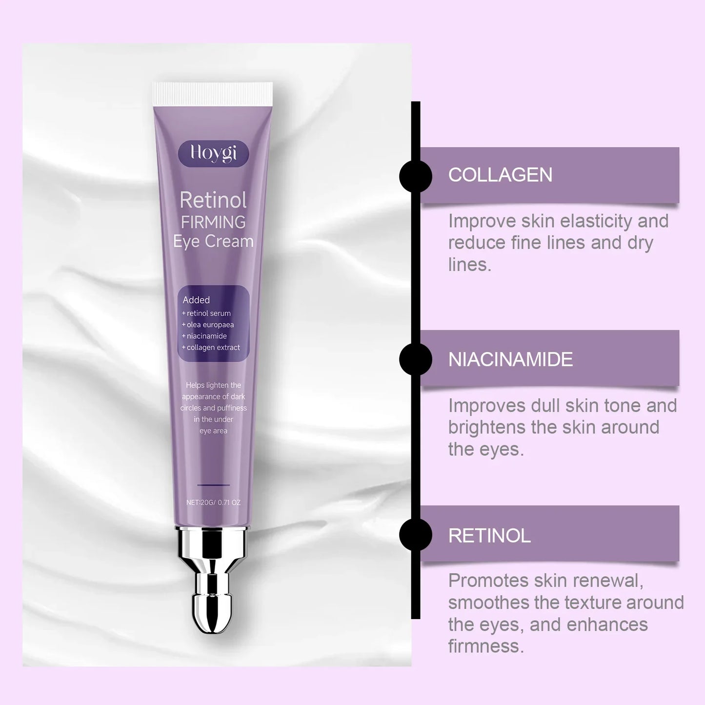 Hoygi Retinol Eye Cream – Dark Circles, Puffiness & Fine Lines