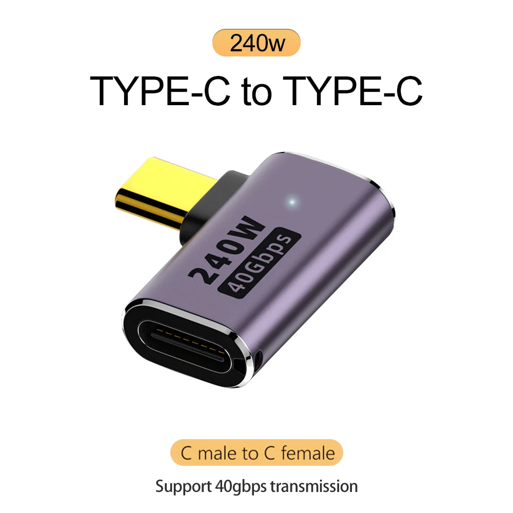 USB4 Type-C Adapter 240W PD 40Gbps 8K@60Hz Elbow OTG Converter Peaceful Pleasures Health and Wellness Style B