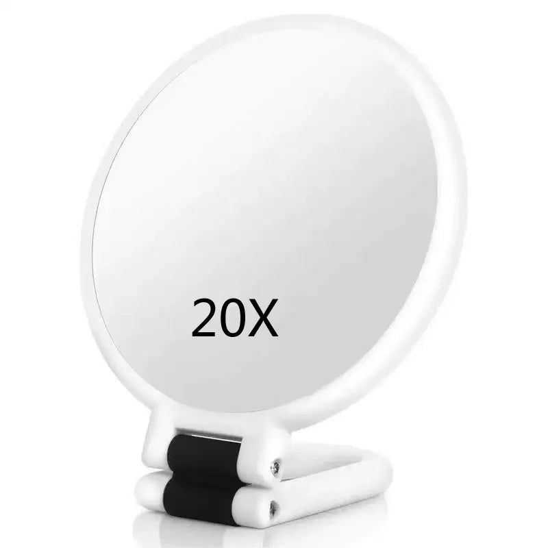 Double-Sided Handheld Makeup Mirror – 20x Magnification Foldable