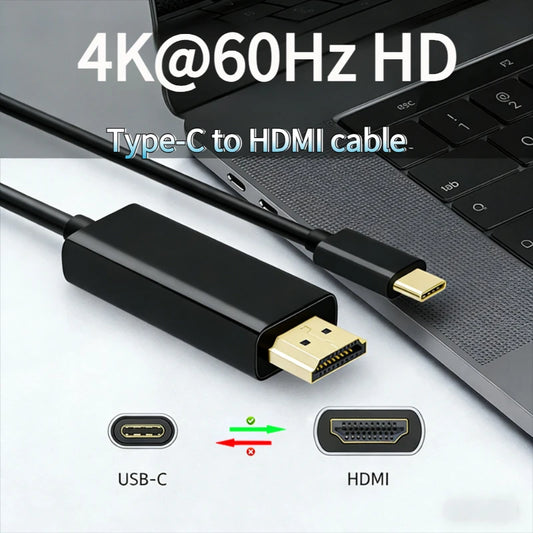 USB C To HDMI-compatible Adapter Cable Type C To HD 4k 60Hz USB C Cable Extend Screen Laptop Projector High Definition Adapter Peaceful Pleasures Health and Wellness