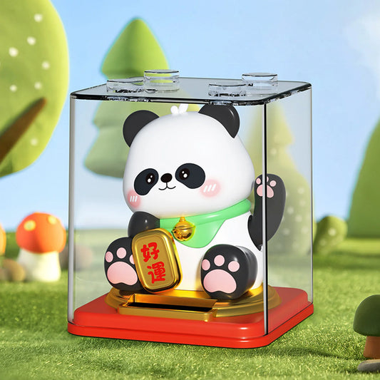 3 Inch Solar Powered Panda Auto Decor Good Luck Gift Automatic Swing Arm Business Opening Gift Solar Panda Lucky Ornament Peaceful Pleasures Health and Wellness Hy