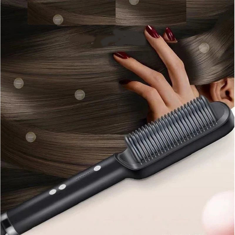 Electric Hair Straightener Brush Professional Fashion Fast Heating Ceramic Hair Straightener Peaceful Pleasures Health and Wellness