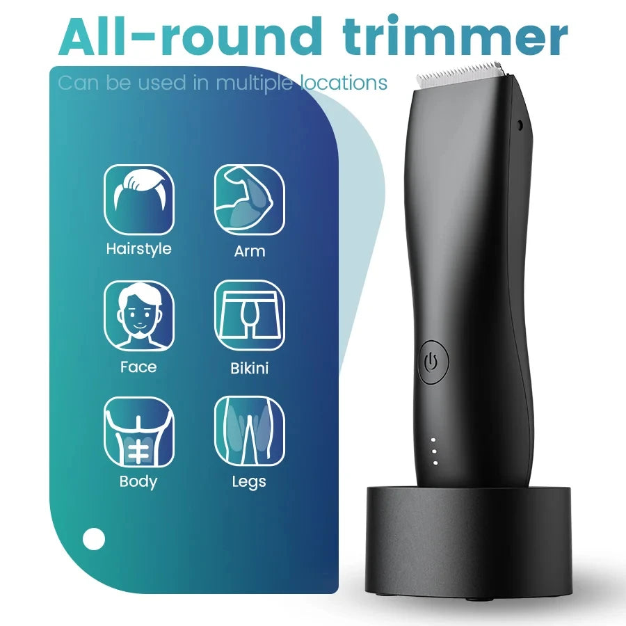 [IPX6] Men's Groin/Body Trimmer w/ SkinSafe - Foil Blades & Precision, Rechargeable Ball Shaver for Sensitive Skin Peaceful Pleasures Health and Wellness