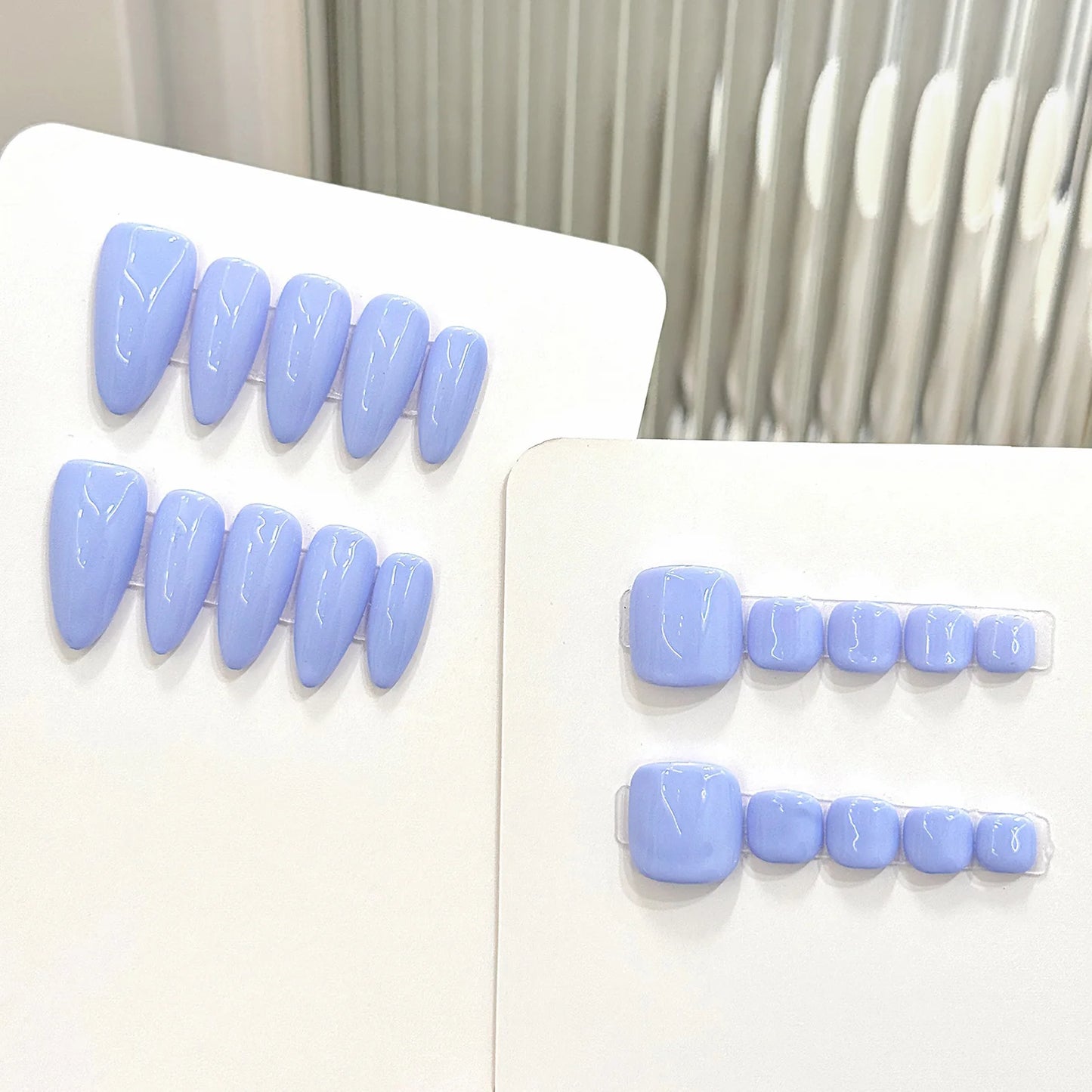 YADORNOS Light Purple Press On Nails Almond 10pcs Set Press On Nails Peaceful Pleasures Health and Wellness