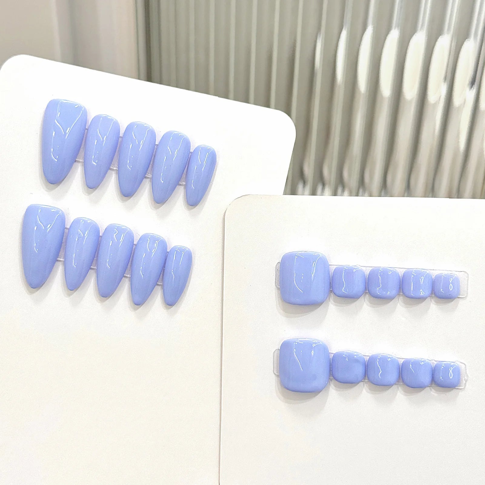 YADORNOS Light Purple Press On Nails Almond 10pcs Set Press On Nails Peaceful Pleasures Health and Wellness