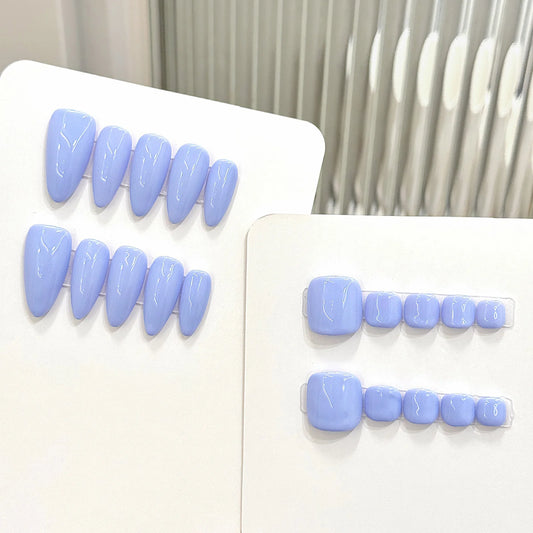 YADORNOS Light Purple Press On Nails Almond 10pcs Set Press On Nails Peaceful Pleasures Health and Wellness