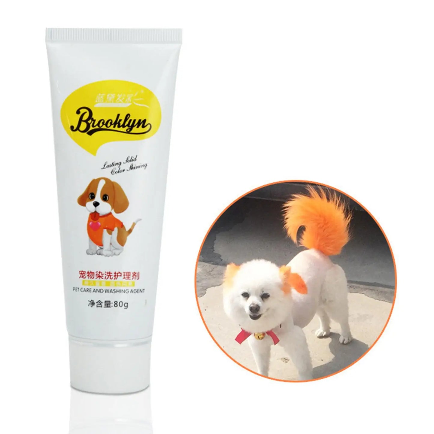 Dog Hair Dye Safely Grooming Lightweight Pet Care Professional Hair Dye Coloring Peaceful Pleasures Health and Wellness Orange
