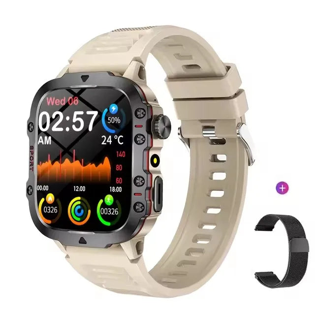 Rugged Military Smart Watch Flashlight Sport Watch for Men Women Inifnite Screen Heart Rate Monitor Multiple Sport Outdoor Watch Peaceful Pleasures Health and Wellness Br20Bkmilan Ola Esporte