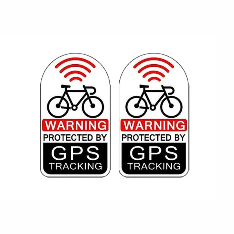 53mm*30mm 2PCs GPS Protected Tracking Warning Sticker Bicycle Bike Theft Prevention Peaceful Pleasures Health and Wellness Default Title