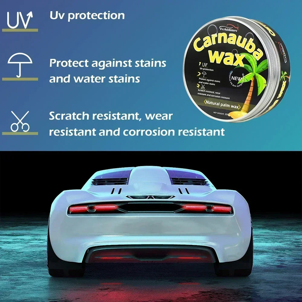 Car Wax Auto Paint Care Carnauba Paste Wax Brazilian Polishing Wax Paste High Gloss Shine Super Hydrophobic Coating Glazing Peaceful Pleasures Health and Wellness
