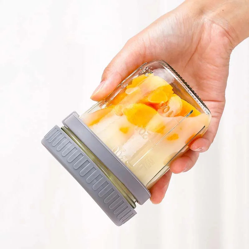 300ml Glass Overnight Oats Container with Lid & Spoon | Leak-Proof Portable Breakfast Jar