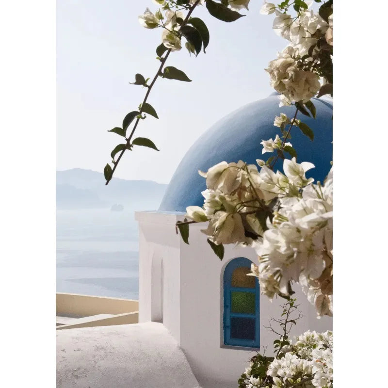 Santorini Greece Canvas Wall Art | Aesthetic Travel Poster