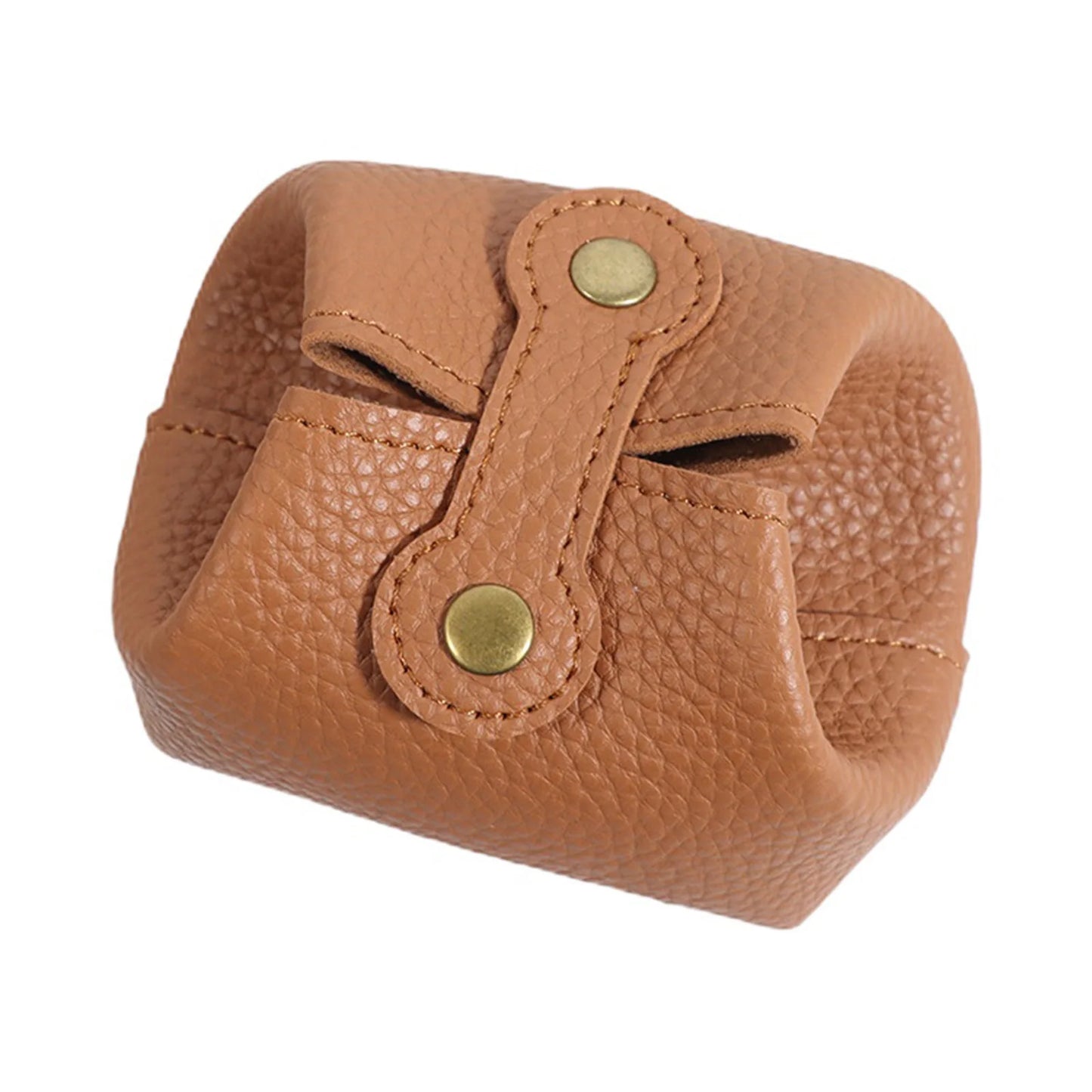 Mini Coin Purse Small Wallet for Women with Zipper Pocket Earphone Keys Lipstick Organizer Portable Korean Style Accessory Peaceful Pleasures Health and Wellness Brown