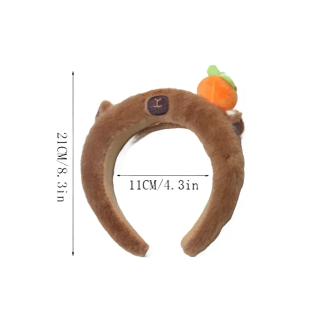 Plush Capybara Hair Headband – Cute Wash Hoop for Girls & Kids