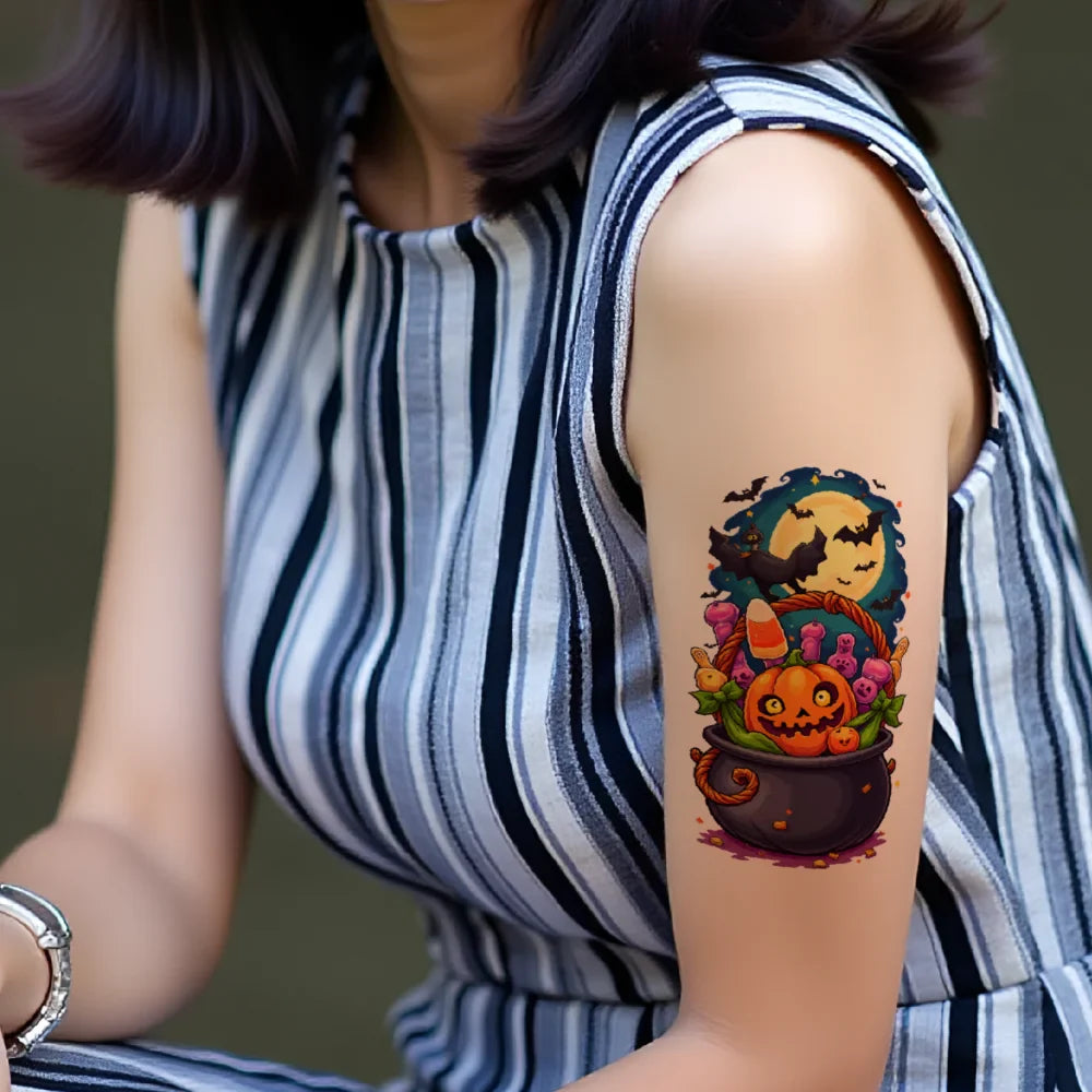 12-Piece Halloween Spooky Temporary Tattoo Stickers for Adults