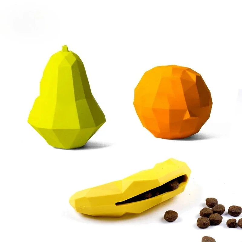 Rubber Fruit Dog Chew Toy | Bite-Resistant Interactive Pet Toy Dog Chew Toy Peaceful Pleasures Health and Wellness