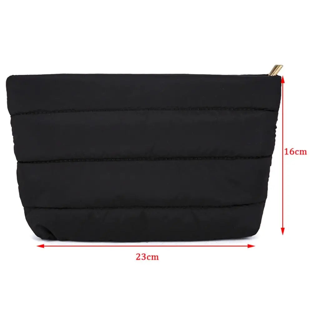 Quilted Cosmetic Bag – Large Travel Makeup Organizer with Zipper