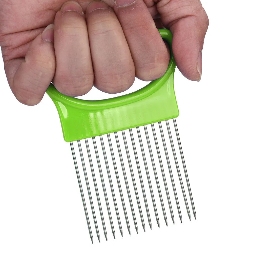Stainless Steel Vegetable Tomato Slicer Safety Holder Fork