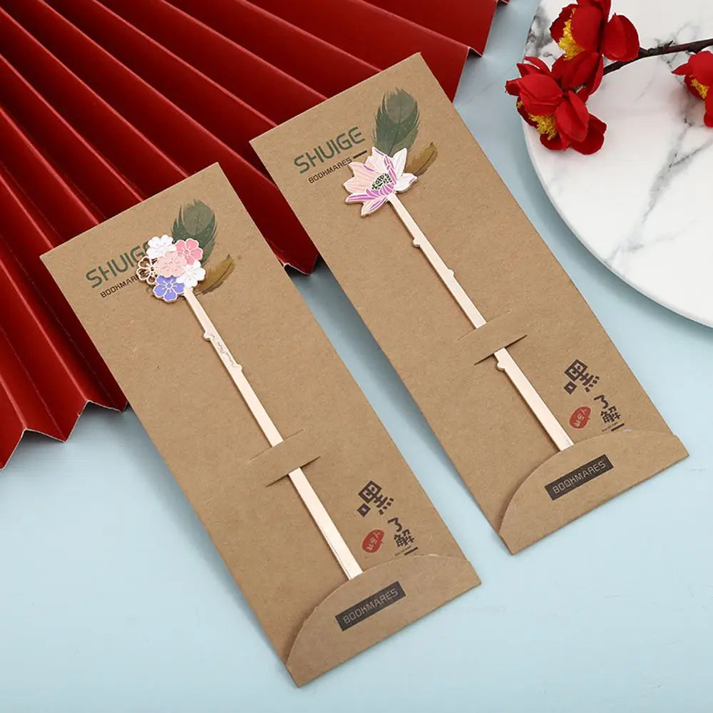 Creative Special Lotus Flower School Supplies Students Page Label Reading Assistant Book Support Bookmarks Peaceful Pleasures Health and Wellness