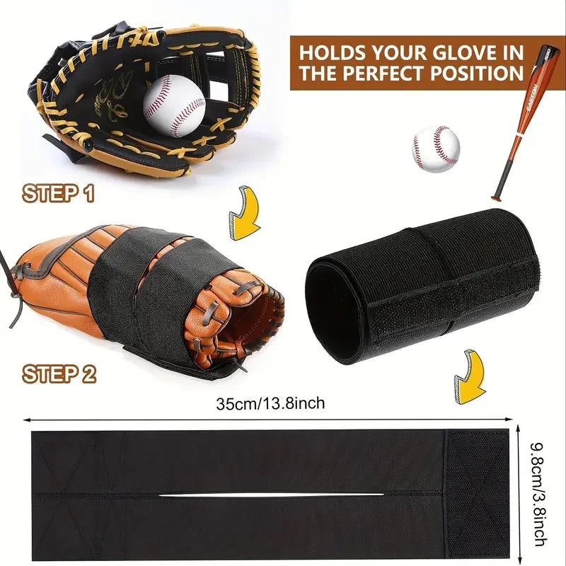 Baseball Glove Wrap Band,Portable Softball Glove Pocket Saver,Multi functional Baseball Softball Goalkeeper Gloves Accessories Peaceful Pleasures Health and Wellness
