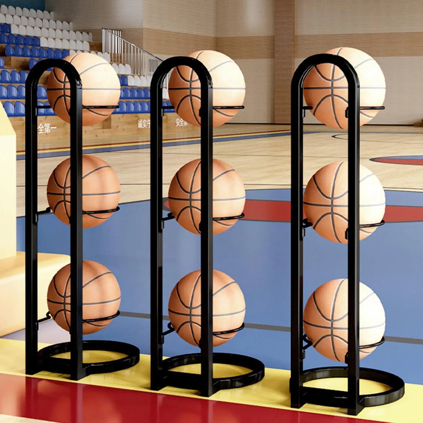 Heavy Duty Steel Multi-Sport Ball Rack Stand – 2/3/4-Tier