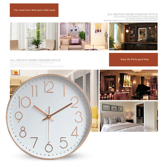 Silent Round Wall Clock | Modern Quartz Home & Office Decor Silent Wall Clock Oasis Select