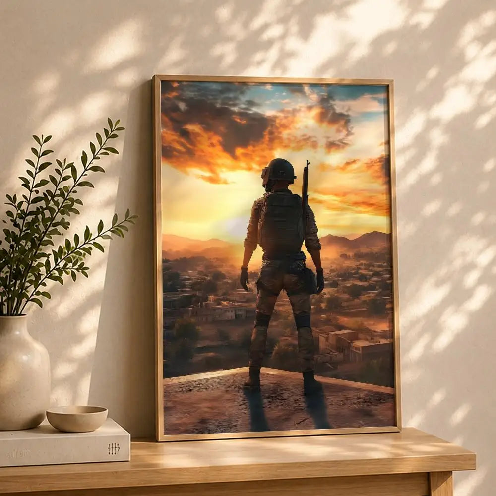 PUBG Battlegrounds HD Wall Poster – Self-Adhesive Waterproof Gaming Wall Poster Peaceful Pleasures Health and Wellness White7 30X40cmNoframe