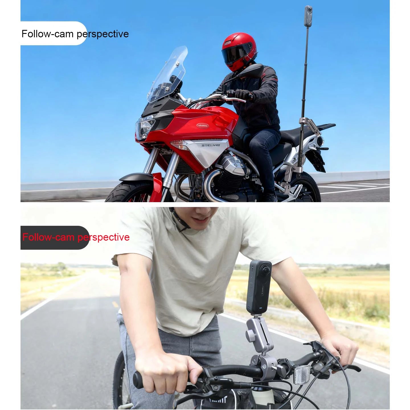 360° Free Rotation Action Camera Mount For Insta360 And For Dji Motorcycle Bicycle Handlebar Arm Holder Bracket Clip Peaceful Pleasures Health and Wellness