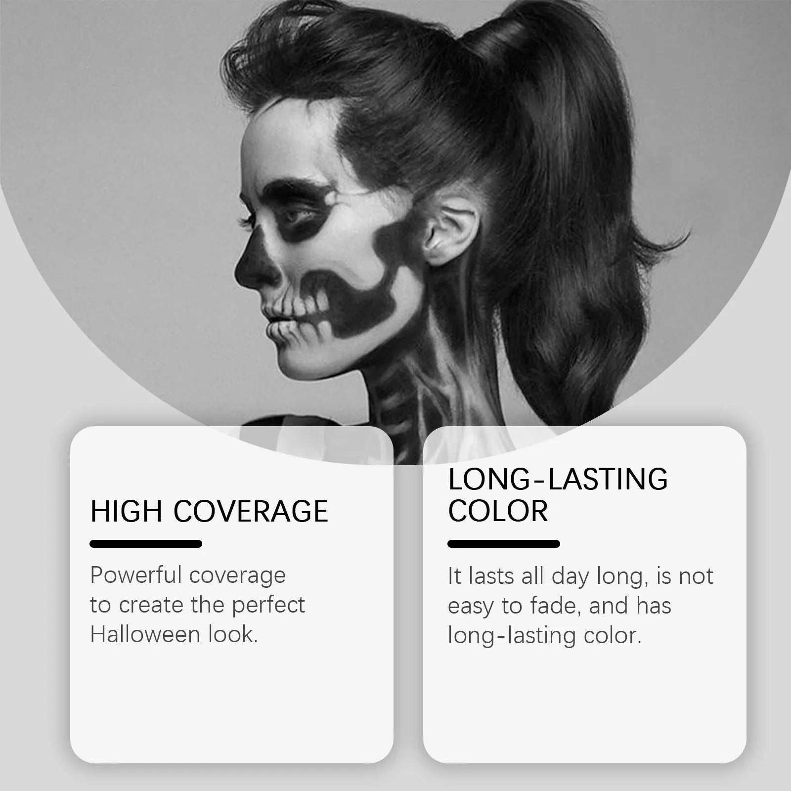 Halloween Face & Body Paint Kit – Black White Clown Makeup Set Peaceful Pleasures Health and Wellness