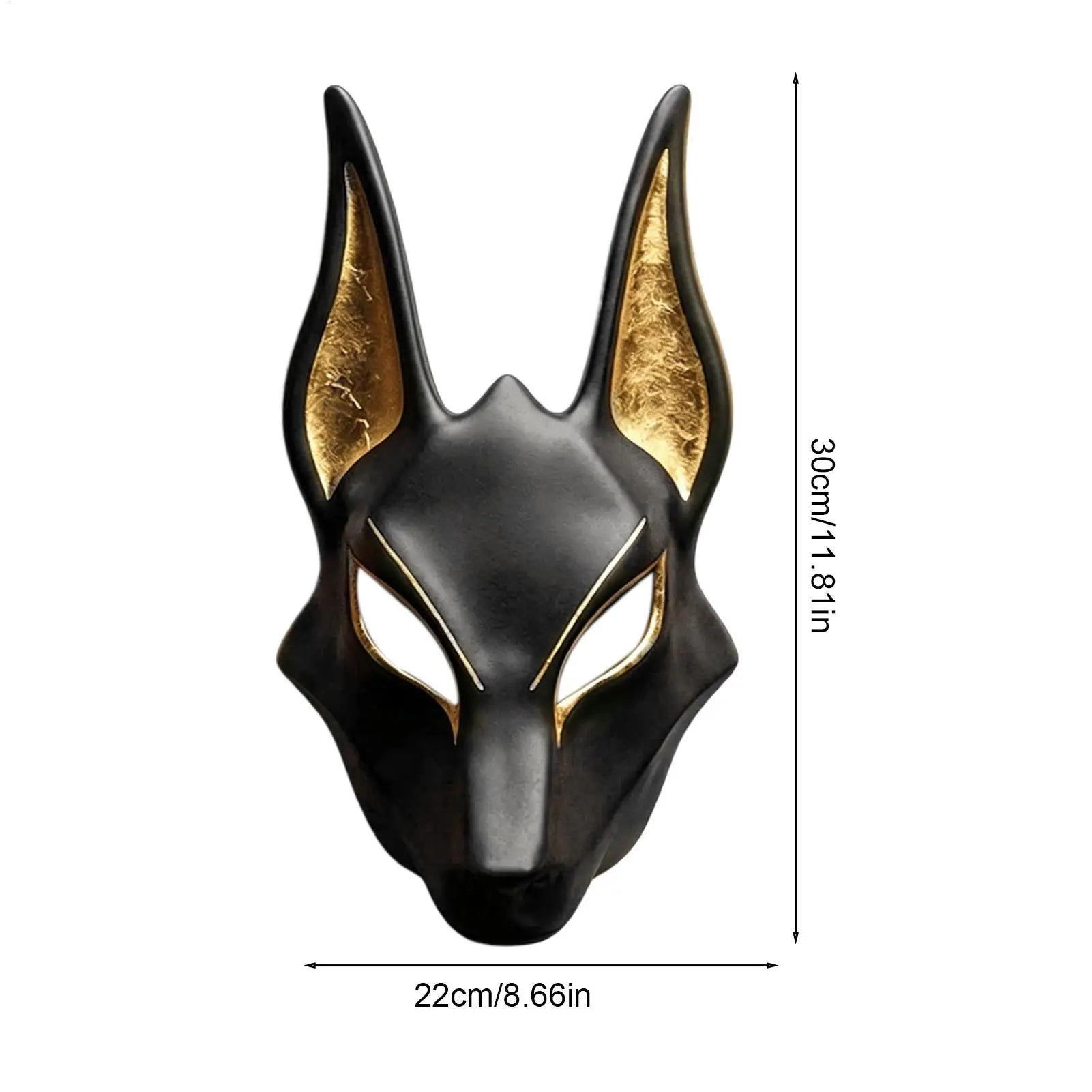 Egyptian Jackal Masque Halloween Cosplay Props Hand Painted Faux Gold Masquerade Masque for Holiday Masquerade Party Theater Peaceful Pleasures Health and Wellness