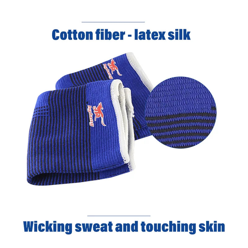 One Pair Blue Comfortable cotton Material Knitted Elbow Protector for Enhanced Elbow Support Protection Sports Elbow Protection Peaceful Pleasures Health and Wellness