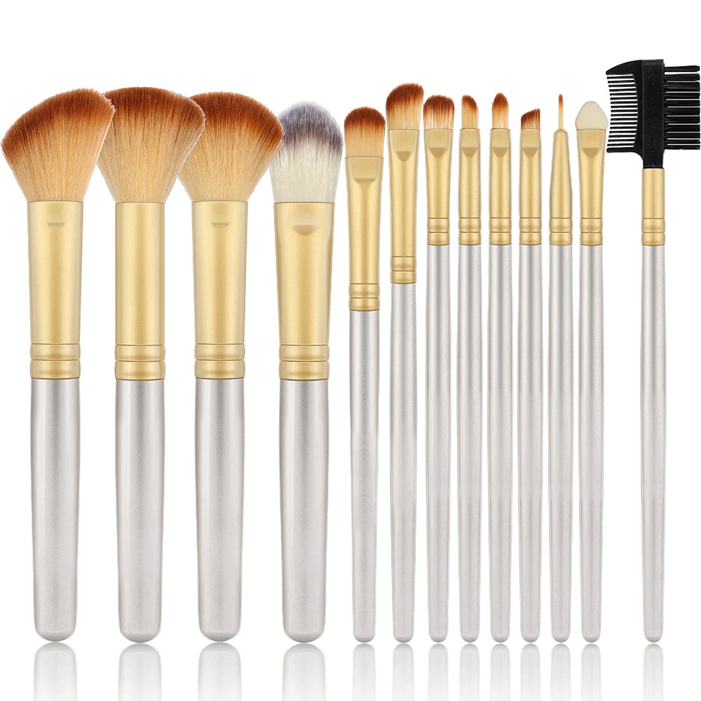 RUNTOIN 13-Piece Makeup Brush Set – Soft Fluffy Travel Kit